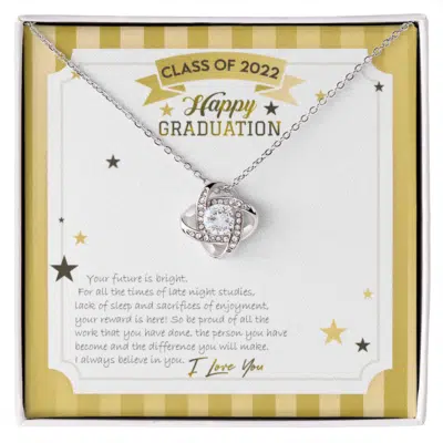 Personalized Happy Graduation Message Card Jewelry - Class Of 2022 Custom Gift - Graduation Gifts Masters Pendant Necklace for Daughter Son Niece