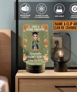 Alternative view of Personalized Clipart Even A Global Pandemic Night Light - Graduation Gifts for Her Him - Custom Class of 2023 Graduation Grad Led Light Gifts