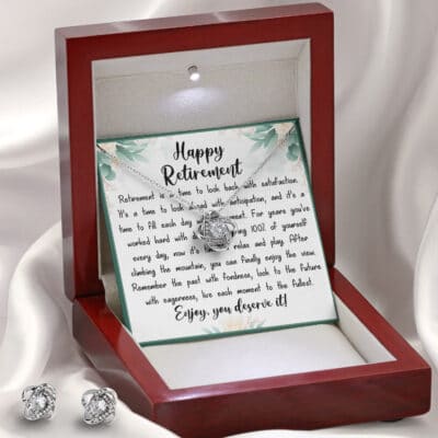 Alternative view of Happy Retirement Message Card Jewelry Gifts - Retirement Appreciation Gift for Mom,Boss,Teachers,Nurse,Friends,Wife,Sister Sterling Necklace
