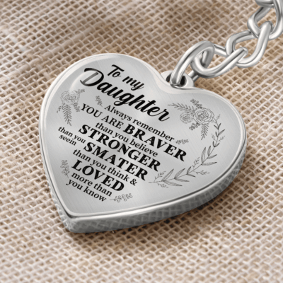 To My Daughter Always Remember Heart Pendant Keychain, Daughter Keychain From Mom And Dad, To My Daughter Keychain
