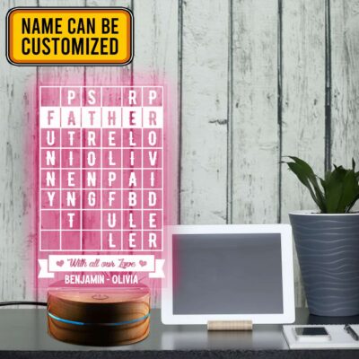 Alternative view of Custom Title Pronouns Dad Father - Gift From Son and Daughter Night Light