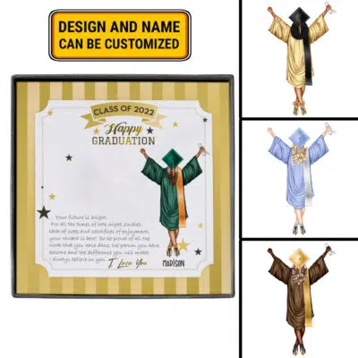 Alternative view of Personalized Happy Graduation Message Card Jewelry - Class Of 2022 Gift - Graduation Gifts Masters Pendant Necklace for Daughter Son Niece