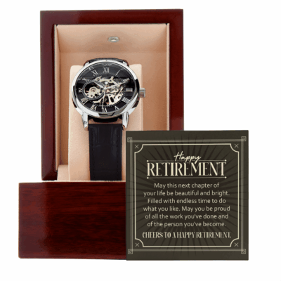 Happy Retirement May This Next Chapter Of Your Life Be Beautiful And Bright Openwork Watch - Men Retirement Gifts