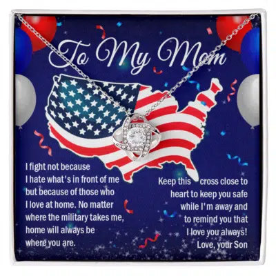 To My Mom I Fight Not Because I Hate What's In Front Of Me CZ Cross Necklace - 4th Of July Mom Gifts From Military Son