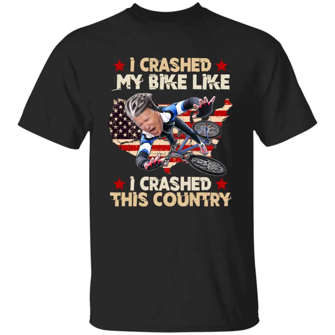 1VT. I Crashed My Bike 3, Black, Unisex T-Shirt