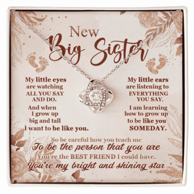 New Big Sister My Little Eyes Are Watching All You Say And Do Pendant Necklace - Big Sister Gift From New Baby