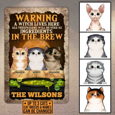 Personalized Warning A Witch Lives Here All Trespassers Will Be Used As Ingredients Decorative Metal Sign