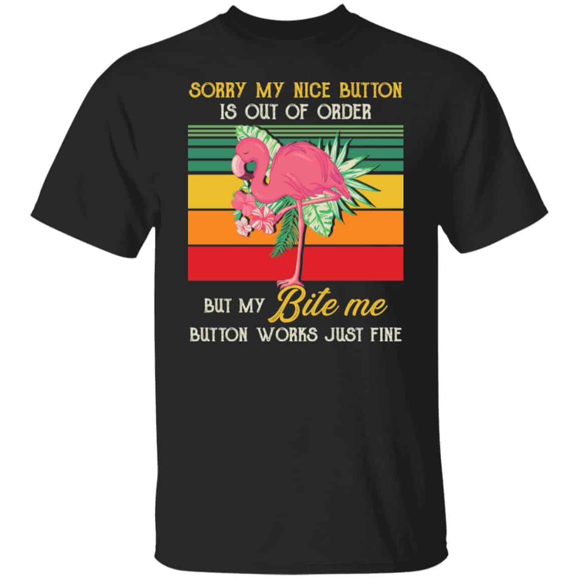 1Th. Sorry My Nice Button 1, Black, Unisex T-Shirt