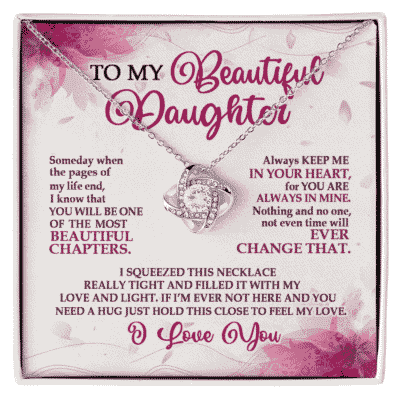 To My Beautiful Daughter Message Card Pendant Necklace, Daughter Gifts, Beautiful Daughter Jewelry Gift, Christmas Gift for Daughter