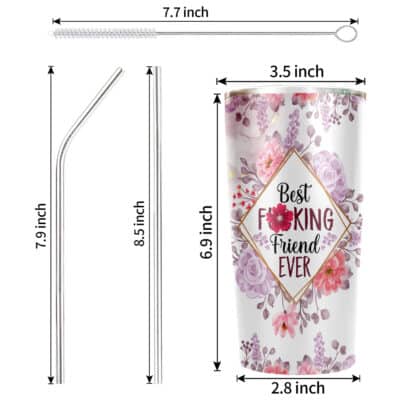 Alternative view of Best Friend Bestie Birthday Gifts Floral Stainless Steel Insulated Tumbler Cup with Lid, Besties Mug - Gifts for Best Friends
