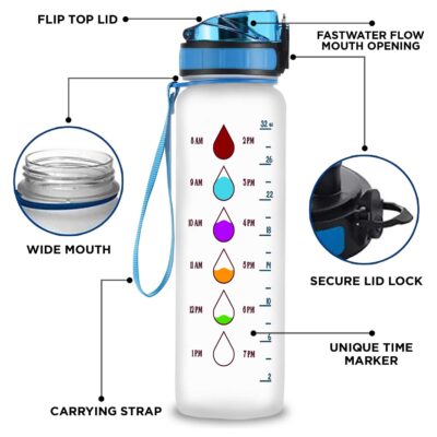 Alternative view of First Grade Vibes Only Back To School Motivational School Sports Water Tracker Bottle with Time Marker - 1st Grade Water Bottle