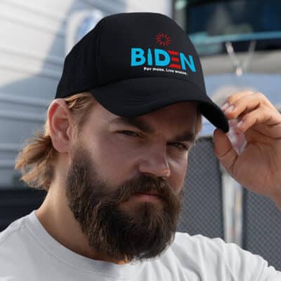 Alternative view of Biden Pay More Live Worse Twill Cap - High-Profile Snapback Hat