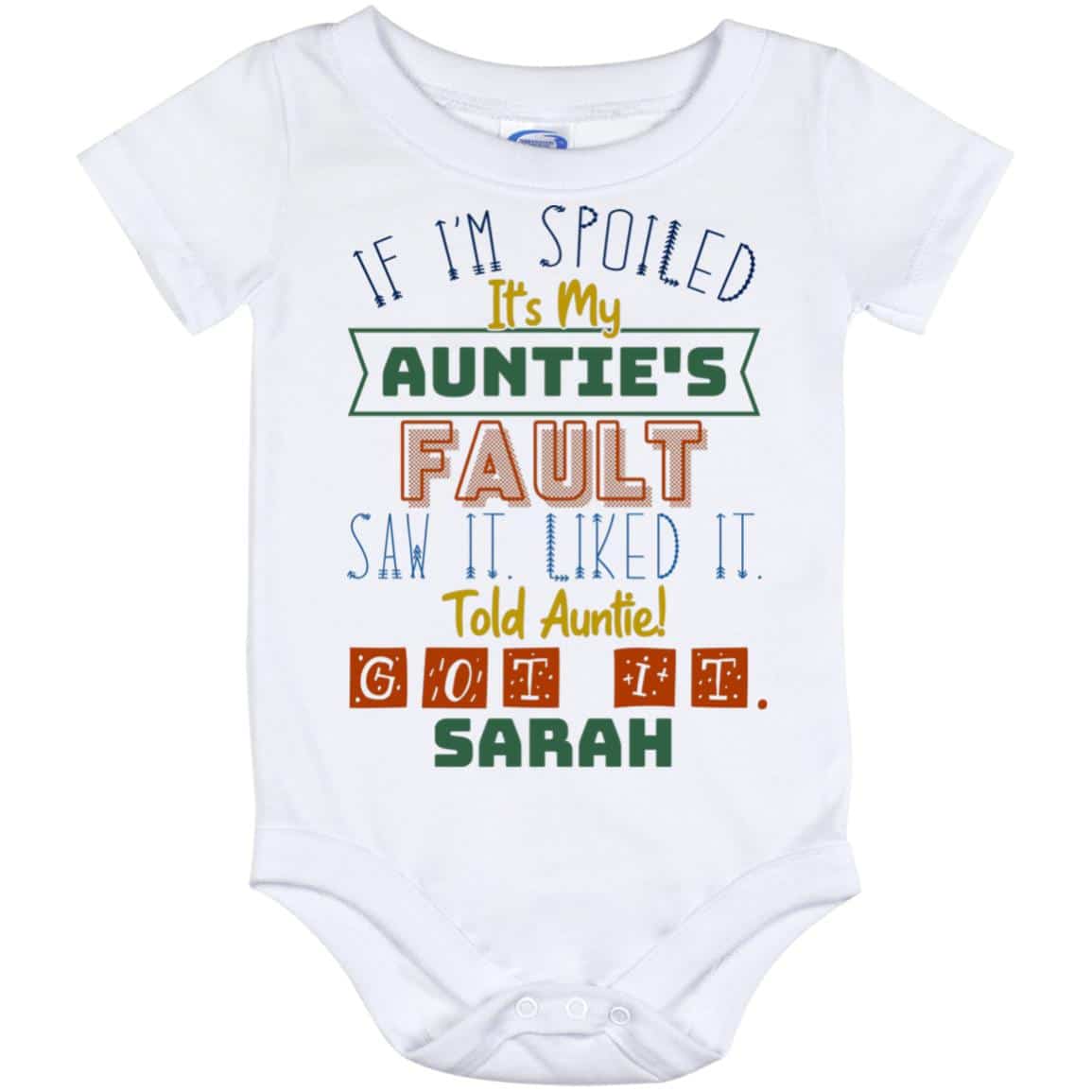 Personalized Onesie, White, Baby Onesie - 12 Month Personalized Onesie, White, Baby Onesie - 12 Month