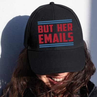 But Her Emails Funny Meme Dad Hat - But Her Emails Hillary Clinton Funny Twill Cap - High-Profile Snapback Hat