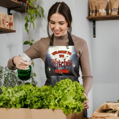 Alternative view of Welcome To The Witches Kitchen Enter At Your Own Risk Funny Cooking Apron With 3 Pockets