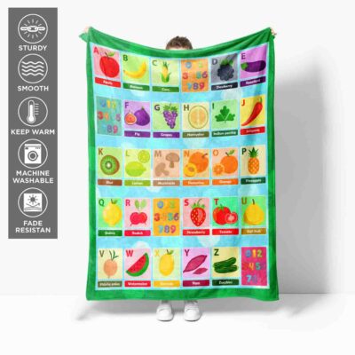 Alphabet Baby Soft Fleece Blanket - Blanket for Newborns, Babies, Nursery - ABC Baby Blanket