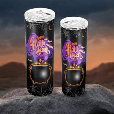 Alternative view of Zero Amuck Given Hocus Halloween Three Witch Skinny Tumbler Cup with Lid - Double Wall Vacuum Sporty Travel Coffee Mug