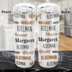 Personalized Name Motivational Insulated Skinny Tumbler Cup with Lid - Custom Random First Last Name Double Wall Vacuum Coffee Mugs