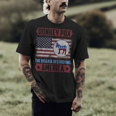 Alternative view of Donkey Pox The Disease Destroying America Anti Biden T-Shirt - Biden Is Not My President Shirt