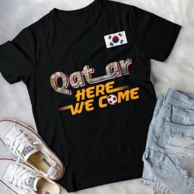 Alternative view of Korea Flag Qatar Here We Come T-Shirt - Qatar Calling Tee Shirt - Korea Football World Shirt