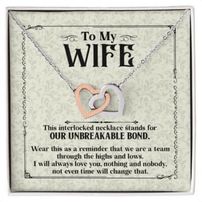 To My Wife This Interlocked Necklace Stands For Our Unbreakable Bond Interlocking Hearts Pendant Necklace