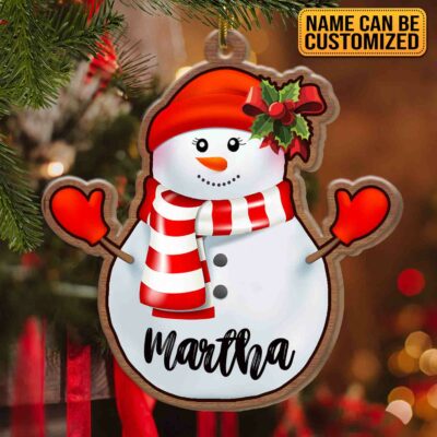 Alternative view of 2023 Personalized Ornament Snowman Expecting Family Christmas Tree Ornament - Customized Christmas Decoration Ornament