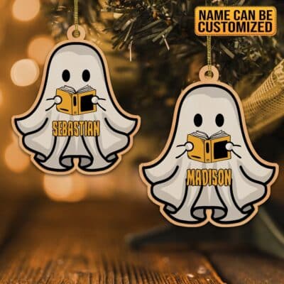 Alternative view of Book Boo Ghost Christmas Ornament Christmas Tree - Funny Boo Ornament Keepsake