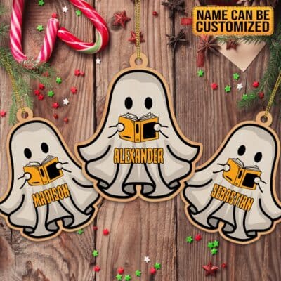 Book Boo Ghost Christmas Ornament Christmas Tree - Funny Boo Ornament Keepsake