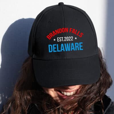 Alternative view of Brandon Falls Est 2022 Delaware Anti Biden Twill Cap - High-Profile Snapback Hat