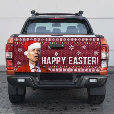 Santa Joe Biden Happy Easter Ugly Christmas  Truck Tailgate Decal Sticker Wrap - Vinyl Graphic Decal Bumper Sticker