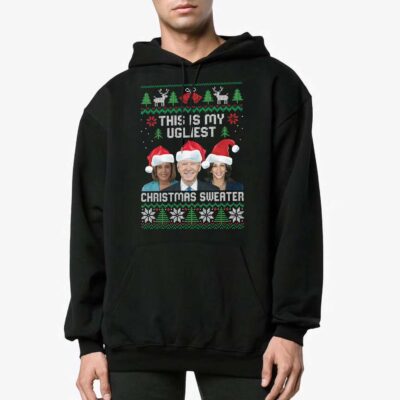 Alternative view of This Is My Ugliest Christmas Sweater Funny Biden Nancy Kamala Hoodie - Sweatshirt
