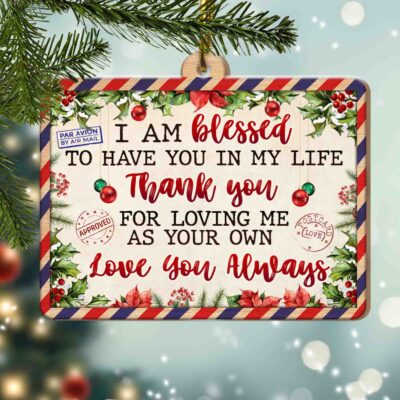 Mother In Law I Am Blessed To Have You In My Life Decorative Custom Shaped Wooden Christmas Ornament Keepsake