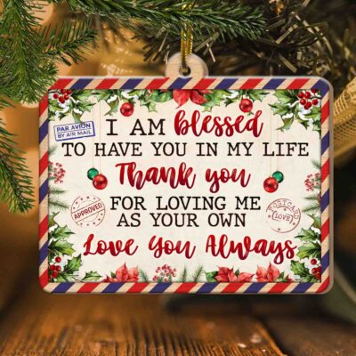 Alternative view of Mother In Law I Am Blessed To Have You In My Life Decorative Custom Shaped Wooden Christmas Ornament Keepsake