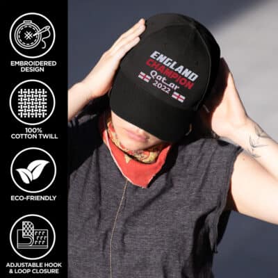 Alternative view of England We Are The Champion World Cup 2022 Football Soccer Fan Snapback Hat Cap