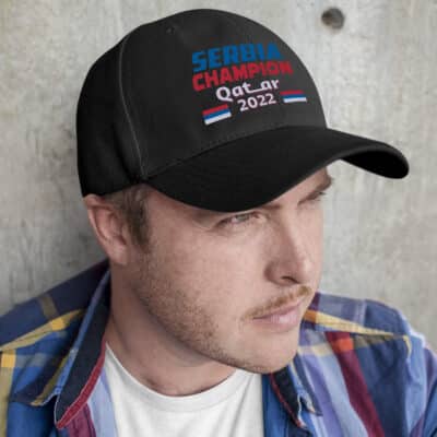 Alternative view of Serbia We Are The Champion World Cup 2022 Football Soccer Fan Snapback Hat Cap