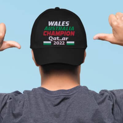 Alternative view of Wales Australia We Are The Champion World Cup 2022 Football Soccer Fan Snapback Hat Cap
