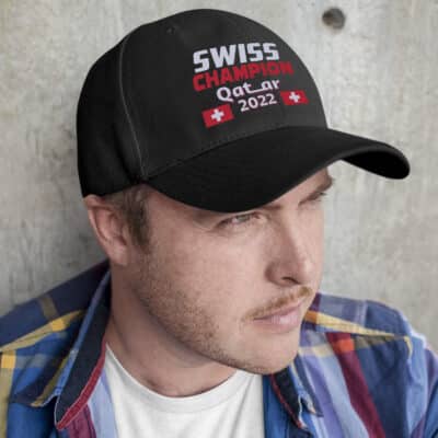 Alternative view of Swiss We Are The Champion World Cup 2022 Football Soccer Fan Snapback Hat Cap