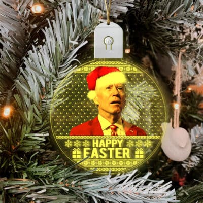 Happy Easter Funny Biden Ugly Christmas LED Acrylic Ornament Keepsake - Biden Led Light Christmas Ornament
