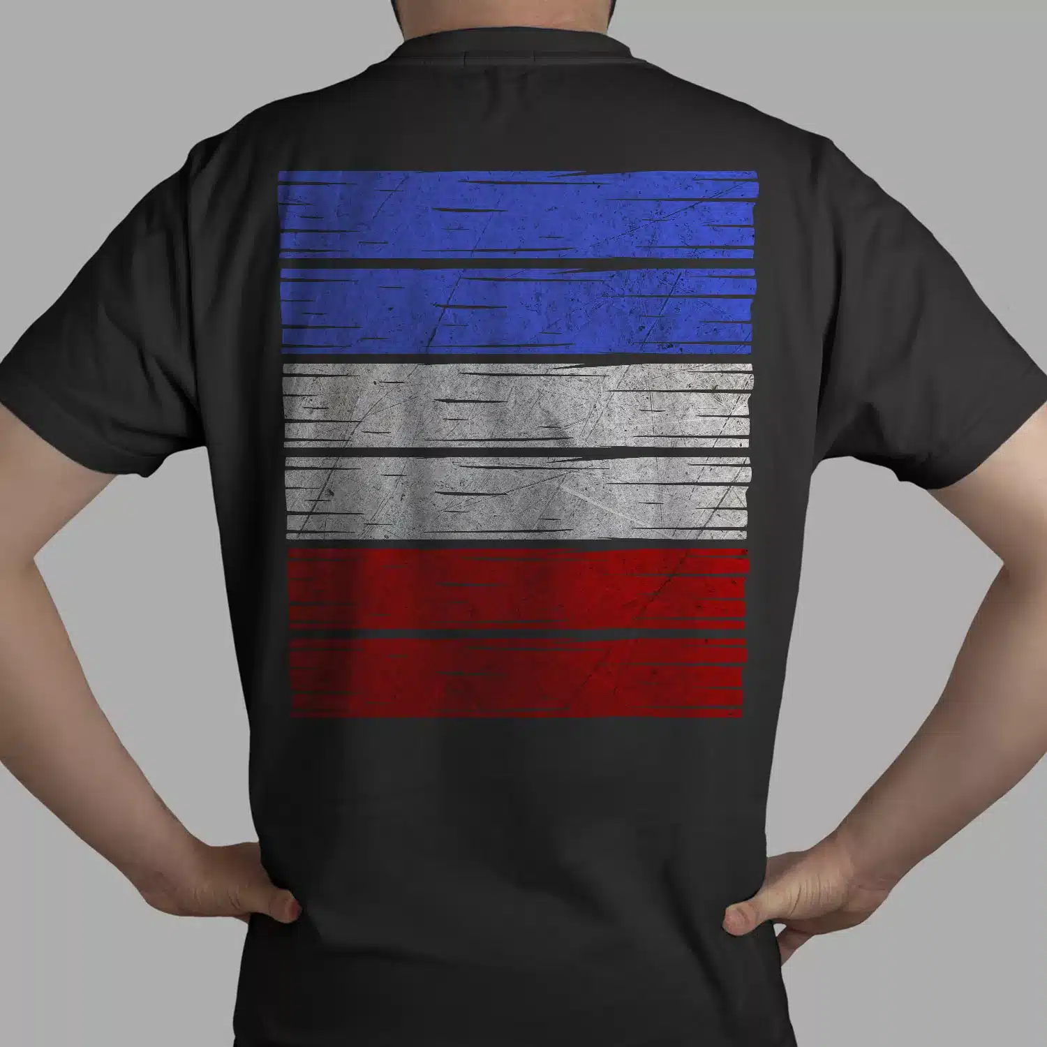 Isolated black t-shirt back view