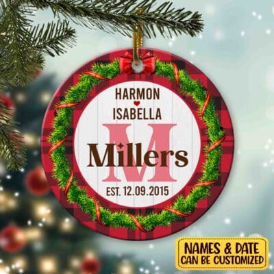 Alternative view of Personalized Mono Name Family Christmas Ornament - Christmas Gifts for Women, Men, or Couples!