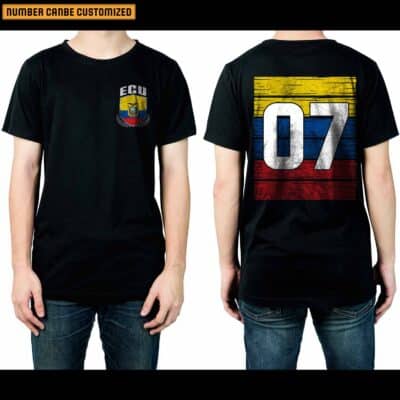 Personalized Number Soccer Jersey Ecuador Flag Ecuadorian Football Fan Women Men Kid 2 Sided T-Shirt