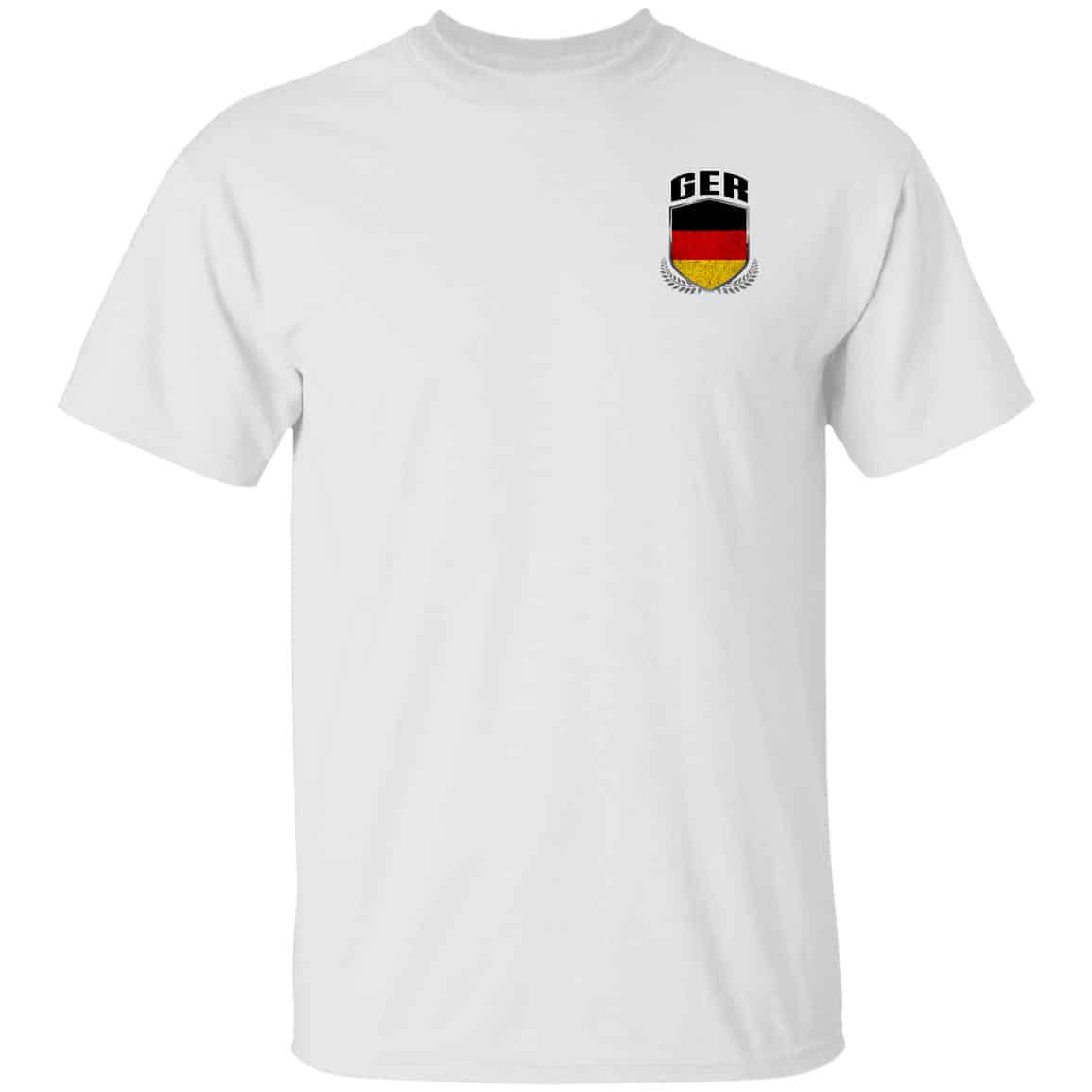 Personalized Two Sided ge1, White, Unisex T-Shirt