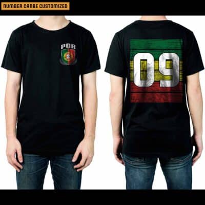 Personalized Number Soccer Jersey Portugal Flag Portuguese Football Fan Women Men Kid 2 Sided T-Shirt