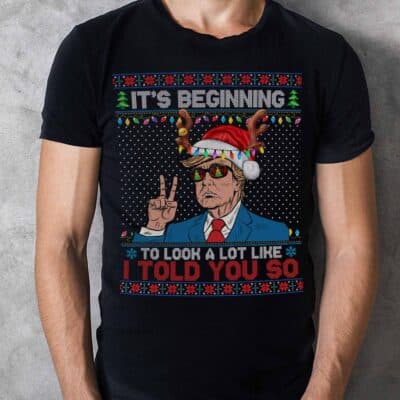 Alternative view of It's Beginning to Look a Lot Like I Told You So Trump Hoodie - Sweatshirt