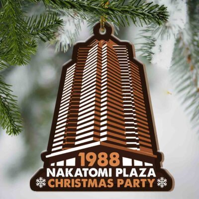 Alternative view of Nakatomi Plaza Christmas Party Custom Shaped Christmas Ornament - Nakatomi Plaza Ornament