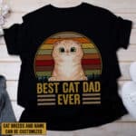 Personalized Cat Best Cat Dad Ever Vintage T-Shirt - Custom Funny Cat Dad Shirt