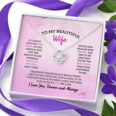 Personalized Name Necklace To My Beautiful Wife - Custom Name Wife Valentine Necklace - Wife Gifts From Husband