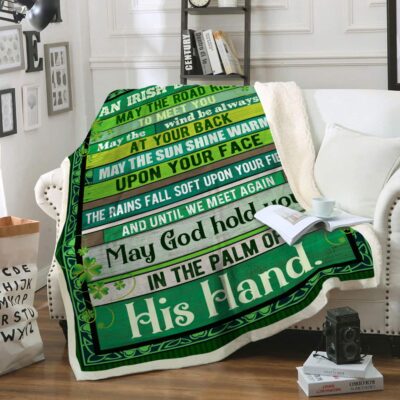 Alternative view of An Irish Blessing May The Road Rise St Patrick Day Green Throw Blanket - Irish Blessing Gifts