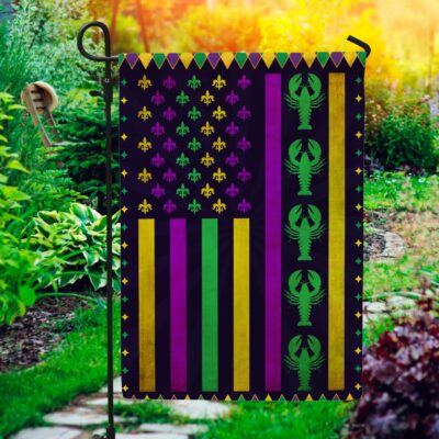 Mardi Gras American Flag Garden Decoration - Mardi Gras Decorations Mardi Gras Garden House Flag Fabric Double Sided