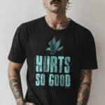 Men's black tee mockup psd on tattooed model